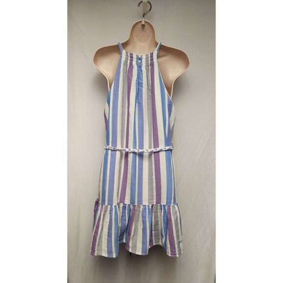 Velvet Heart-Venice Multicolor Lavender Stripe Halter Dress Size Small - Picture 7 of 8